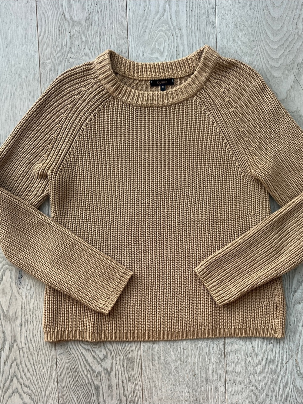 Quince Organic Cotton Fisherman Knit Sweater in Camel Women’s Size S - Picture 2 of 9